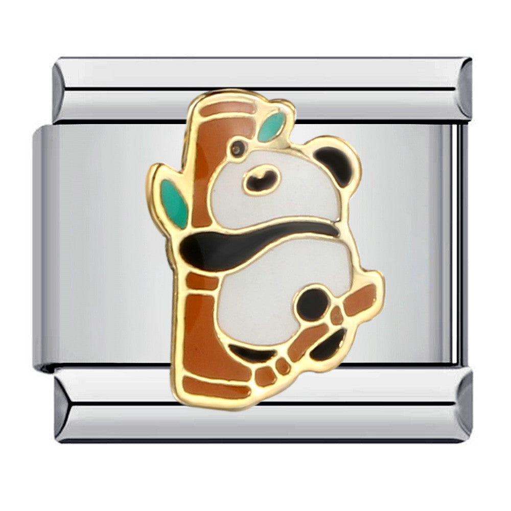 Cute Animal Titanium Steel Gold Plated Italian Charm Bracelet Customizable DIY Jewelry for Women Cute Animal Titanium Steel Gold Plated Italian Charm Bracelet Customizable DIY Jewelry for Women