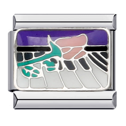 New Stainless Steel Welded Drip Oil Mysterious Purple DIY Italian Modular Bracelet Italian Charm