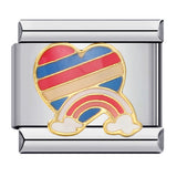 Cross Border Hot Selling Rainbow Love Italian Module Bracelet, Stainless Steel Elastic DIY Bracelet Accessories Wholesale Cross Border Hot Selling Rainbow Love Italian Module Bracelet, Stainless Steel Elastic DIY Bracelet Accessories Wholesale