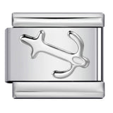 Titanium Steel Convex Silver Stamped DIY Italian Charm Bracelet with Unique Patterns Titanium Steel Convex Silver Stamped DIY Italian Charm Bracelet with Unique Patterns