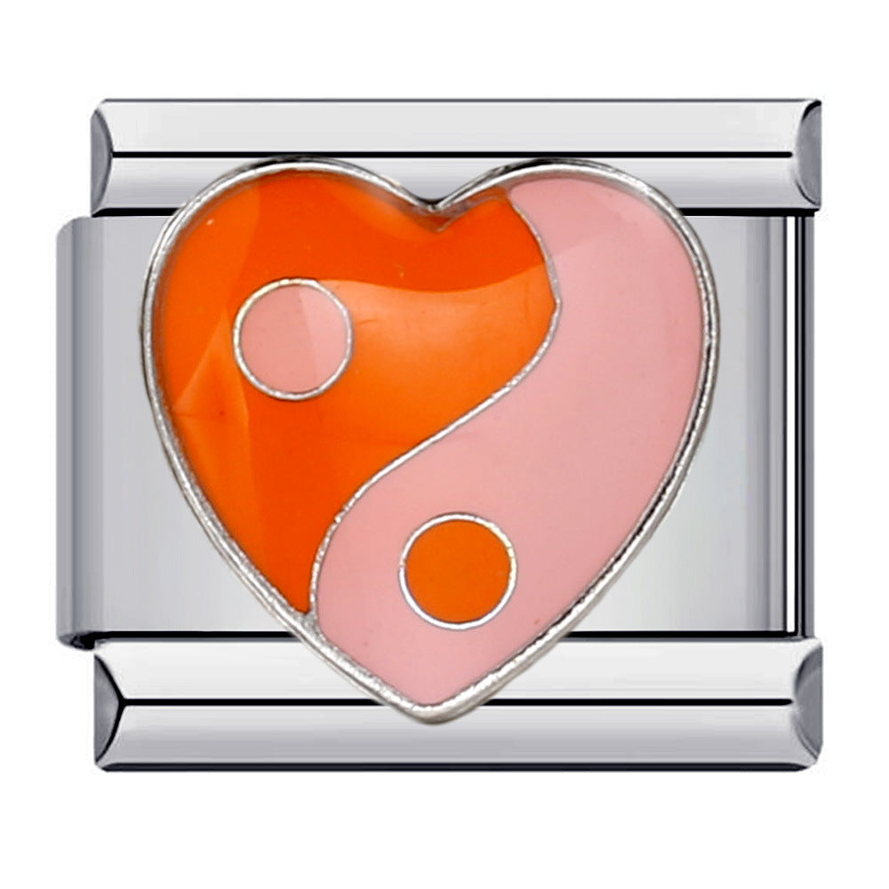 New Love Element Italian Module Bracelet Titanium Steel Gold Plated Drip Oil DIY Welding Pattern Bracelet Accessories New Love Element Italian Module Bracelet Titanium Steel Gold Plated Drip Oil DIY Welding Pattern Bracelet Accessories