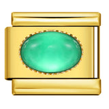 New Gold and Silver Bottom Micro Inlaid Oval Colored Stone Italian Module Bracelet DIY Titanium Steel Welding Oil Dripping Bracelet New Gold and Silver Bottom Micro Inlaid Oval Colored Stone Italian Module Bracelet DIY Titanium Steel Welding Oil Dripping Bracelet