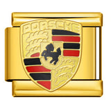 Italian Module Bracelet Automotive Logo Series Titanium Steel Welding Drip Oil DIY Elastic Splicing Table Italian Module Bracelet Automotive Logo Series Titanium Steel Welding Drip Oil DIY Elastic Splicing Table