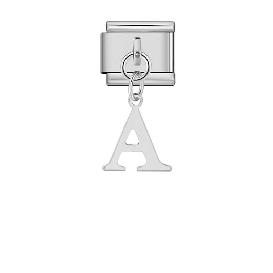 Silver Simplified Letter Italian Module Bracelet Titanium Steel Handmade DIY Hook Elastic Splicing Bracelet Accessories