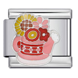 Fairy Tale Castle Italian Module Bracelet Titanium Steel Welding Gold Drip Oil Cartoon DIY Splicing Bracelet Accessories Fairy Tale Castle Italian Module Bracelet Titanium Steel Welding Gold Drip Oil Cartoon DIY Splicing Bracelet Accessories