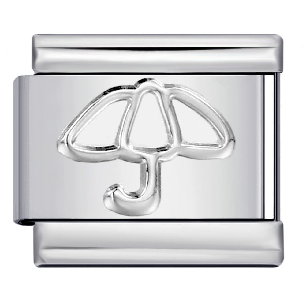 Convex Silver Stamping Pattern Italian Module Bracelet DIY Titanium Steel Bracelet Italian Charms Convex Silver Stamping Pattern Italian Module Bracelet DIY Titanium Steel Bracelet Italian Charms