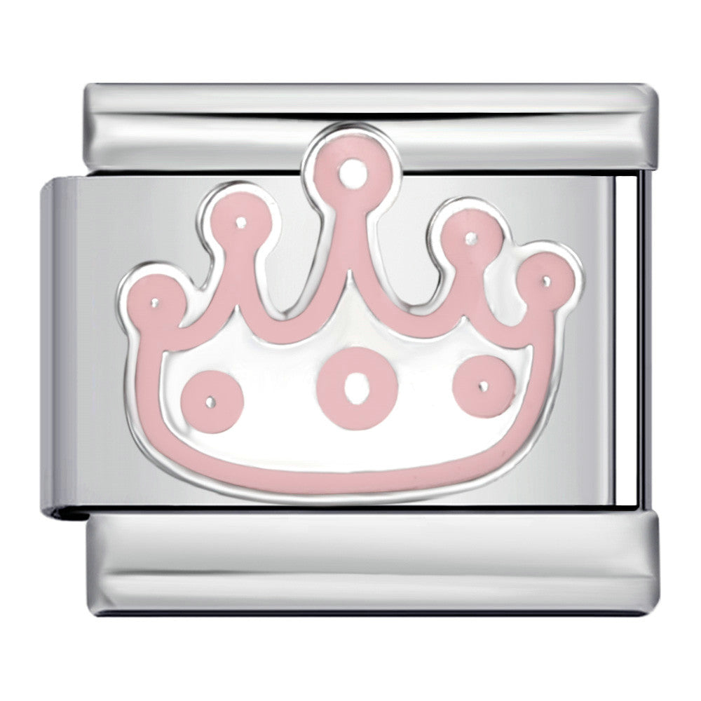 Romantic Pink Italian Modular Bracelet Titanium Steel Welding DIY Charm Bracelet Fairy Gift for Girls Romantic Pink Italian Modular Bracelet Titanium Steel Welding DIY Charm Bracelet Fairy Gift for Girls