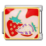 Fruit Series Italian Module Bracelet Titanium Steel Welding Drip Oil Pattern DIY Strap Chain Accessories Wholesale Fruit Series Italian Module Bracelet Titanium Steel Welding Drip Oil Pattern DIY Strap Chain Accessories Wholesale