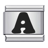 New Titanium Steel Black Alphabet DIY Italian Charm Bracelet Custom Name Link Chain New Titanium Steel Black Alphabet DIY Italian Charm Bracelet Custom Name Link Chain