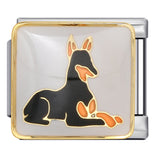 Cute Husky Corgi Shepherd Dog Pet Dog Series Titanium Steel Welded Gold Plated Oil Dripping Italian Module Bracelet Cute Husky Corgi Shepherd Dog Pet Dog Series Titanium Steel Welded Gold Plated Oil Dripping Italian Module Bracelet