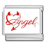 Photo Style Italian Module Bracelet with Angel Pattern Titanium Steel Welding, Gold Plating, Oil Dripping DIY Splicing Bracelet Photo Style Italian Module Bracelet with Angel Pattern Titanium Steel Welding, Gold Plating, Oil Dripping DIY Splicing Bracelet