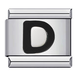 New Titanium Steel Black Alphabet DIY Italian Charm Bracelet Custom Name Link Chain New Titanium Steel Black Alphabet DIY Italian Charm Bracelet Custom Name Link Chain