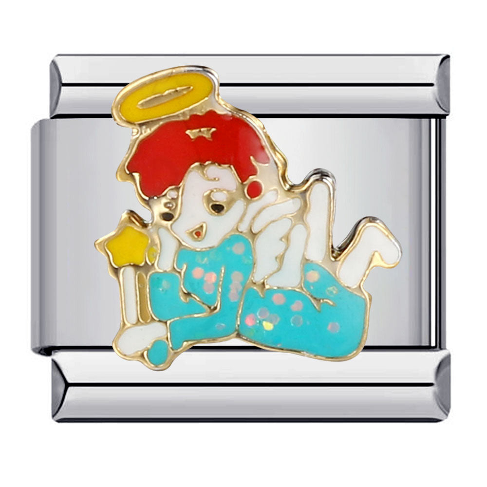 New Stainless Steel Drip Oil Cartoon DIY Italian Module Bracelet with Personalized Welding Pattern and Elastic Splicing Bracelet New Stainless Steel Drip Oil Cartoon DIY Italian Module Bracelet with Personalized Welding Pattern and Elastic Splicing Bracelet