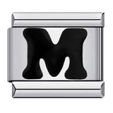 New Titanium Steel Black Alphabet DIY Italian Charm Bracelet Custom Name Link Chain New Titanium Steel Black Alphabet DIY Italian Charm Bracelet Custom Name Link Chain