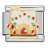 Christmas Series DIY Elastic Bracelet Stainless Steel Welding Drip Oil Italian Module Bracelet New Year's Gift Christmas Series DIY Elastic Bracelet Stainless Steel Welding Drip Oil Italian Module Bracelet New Year's Gift