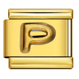 Golden Convex Letter Series Italian Module Bracelet Titanium Steel Stamping DIY Elastic Splicing Bracelet Accessories Golden Convex Letter Series Italian Module Bracelet Titanium Steel Stamping DIY Elastic Splicing Bracelet Accessories