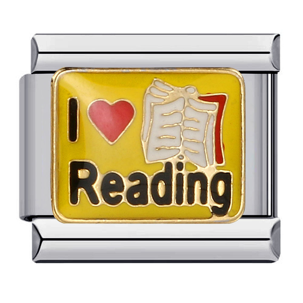 Cross Border Hot Selling Heart English Pattern Wristband Titanium Steel Welded Gold-plated Drip Oil DIY Italian Module Bracelet Cross Border Hot Selling Heart English Pattern Wristband Titanium Steel Welded Gold-plated Drip Oil DIY Italian Module Bracelet