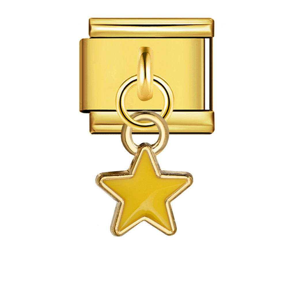 New Star Moon Series Pendant Italian Module Bracelet Single Hook Titanium Steel Elastic Splicing Strap Chain New Star Moon Series Pendant Italian Module Bracelet Single Hook Titanium Steel Elastic Splicing Strap Chain