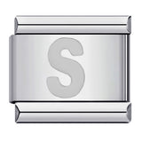 New Titanium Steel Silver Concave Surface 26 English Letters Italian Module Bracelet DIY Strap Chain Accessories Wholesale New Titanium Steel Silver Concave Surface 26 English Letters Italian Module Bracelet DIY Strap Chain Accessories Wholesale