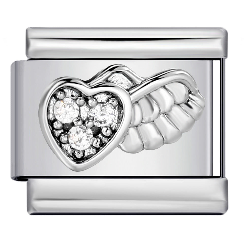 Italian Module Bracelet Gold and Silver with Diamond Pattern DIY Titanium Steel Welding Elastic Personalized Splicing Bracelet Wholesale Italian Module Bracelet Gold and Silver with Diamond Pattern DIY Titanium Steel Welding Elastic Personalized Splicing Bracelet Wholesale