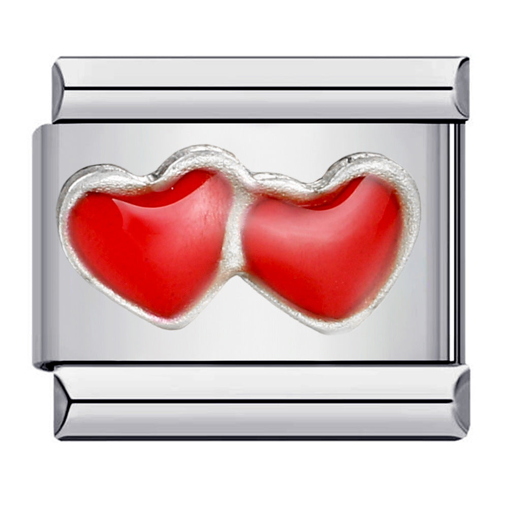 New Titanium Steel Welding Drip Oil Cartoon DIY Italian Module Bracelet Italian Charm Bracelet New Titanium Steel Welding Drip Oil Cartoon DIY Italian Module Bracelet Italian Charm Bracelet