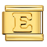 Golden Concave Letter Series Italian Module Bracelet Titanium Steel Stamping DIY Elastic Splicing Bracelet Accessories Golden Concave Letter Series Italian Module Bracelet Titanium Steel Stamping DIY Elastic Splicing Bracelet Accessories