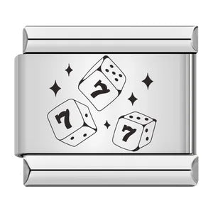 Cross Border Hot Selling Laser Engraving Chess and Card Entertainment Pattern Titanium Steel DIY Italian Module Bracelet Wholesale Cross Border Hot Selling Laser Engraving Chess and Card Entertainment Pattern Titanium Steel DIY Italian Module Bracelet Wholesale