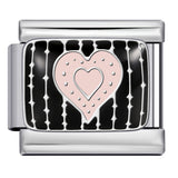 Pink Pattern Italian Module Bracelet Titanium Steel Welding Drip Oil Pattern DIY Bracelet Gift for Girls Pink Pattern Italian Module Bracelet Titanium Steel Welding Drip Oil Pattern DIY Bracelet Gift for Girls