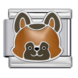 Cute Cartoon Dog Cute Pet Series Titanium Steel Welding Drip Oil DIY Italian Module Bracelet Accessories Cute Cartoon Dog Cute Pet Series Titanium Steel Welding Drip Oil DIY Italian Module Bracelet Accessories