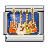 Blue Titanium Steel Welded Pattern Italian Modular Bracelet, Gold-Plated Drip Enamel Free Combination Link Bracelet Blue Titanium Steel Welded Pattern Italian Modular Bracelet, Gold-Plated Drip Enamel Free Combination Link Bracelet