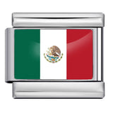 Hot Selling New World Flag Photo Dropper Series Titanium Steel DIY Italian Module Bracelet Accessories Wholesale Hot Selling New World Flag Photo Dropper Series Titanium Steel DIY Italian Module Bracelet Accessories Wholesale