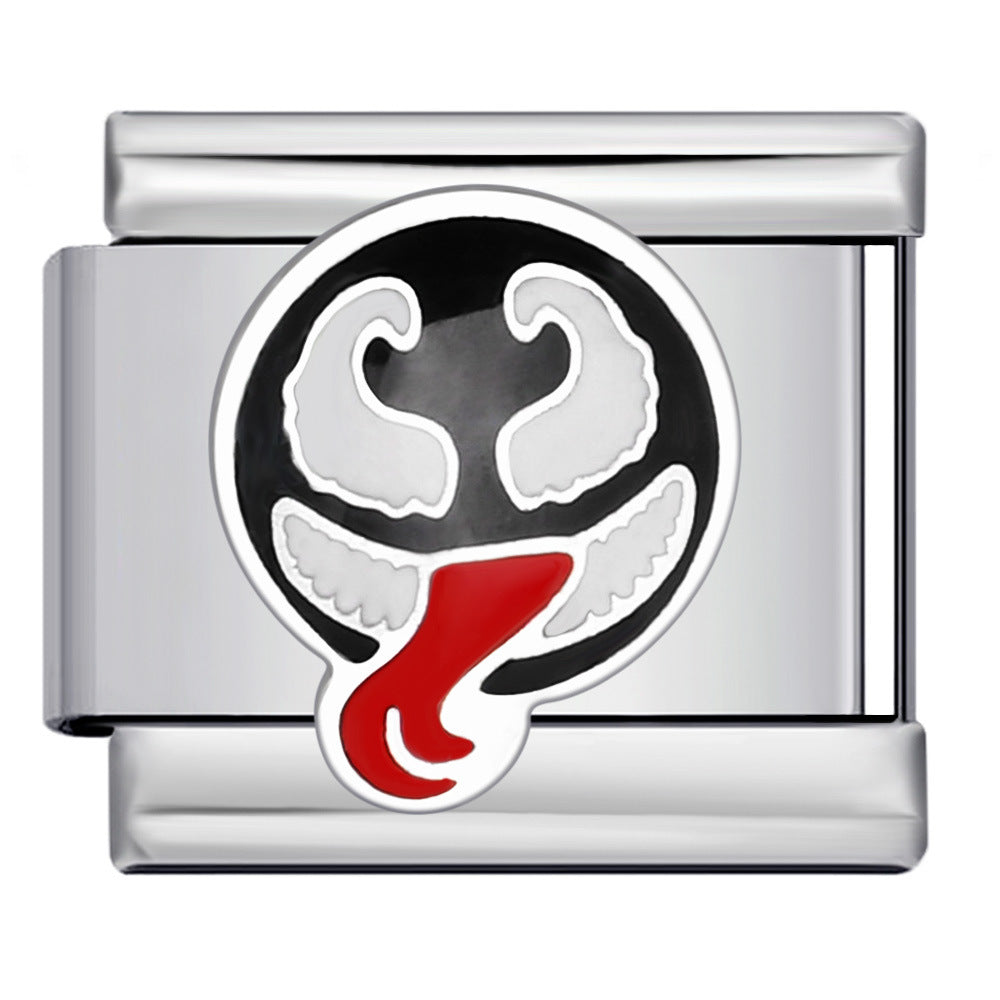 Italian Module Bracelet Anime Cartoon Titanium Steel Welding Gold Plating Drip Oil Pattern DIY Splicing Bracelet Accessories Italian Module Bracelet Anime Cartoon Titanium Steel Welding Gold Plating Drip Oil Pattern DIY Splicing Bracelet Accessories