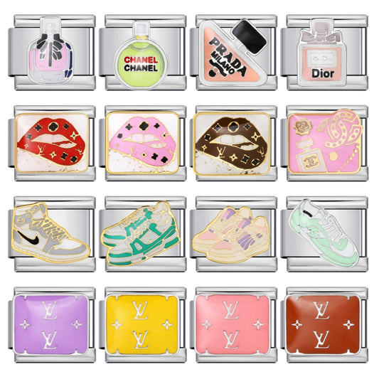 Valentine's Day Gift Perfume Lipstick Italian Module Bracelet Titanium Steel Gold Plated Welding DIY Watch Band Chain Bracelet