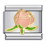 Flower Titanium Steel Drip Oil Welding Pattern Italian Module Bracelet Italian Charm Bracelet Flower Titanium Steel Drip Oil Welding Pattern Italian Module Bracelet Italian Charm Bracelet