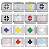 Color Dripping Oil Clover Module Bracelet Stainless Steel Stamping Pattern DIY Elastic Bracelet Accessories Wholesale Color Dripping Oil Clover Module Bracelet Stainless Steel Stamping Pattern DIY Elastic Bracelet Accessories Wholesale