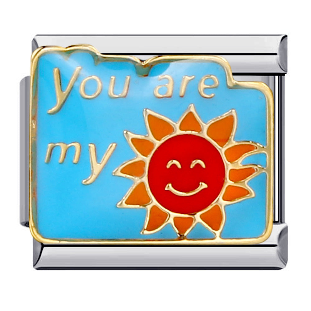 Italian Charm Bracelet Titanium Steel Gold Plated DIY Welded Friendship Series Italian Charm Bracelet Titanium Steel Gold Plated DIY Welded Friendship Series