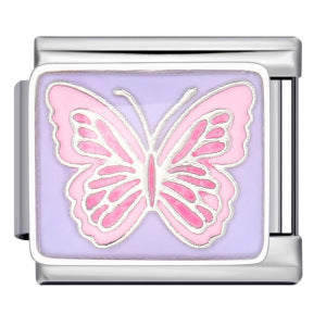 Colorful Butterfly Italian Module Bracelet Titanium Steel Welding Pattern Drip Oil DIY Bracelet Italian Charm Colorful Butterfly Italian Module Bracelet Titanium Steel Welding Pattern Drip Oil DIY Bracelet Italian Charm