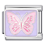 Colorful Butterfly Italian Module Bracelet Titanium Steel Welding Pattern Drip Oil DIY Bracelet Italian Charm Colorful Butterfly Italian Module Bracelet Titanium Steel Welding Pattern Drip Oil DIY Bracelet Italian Charm