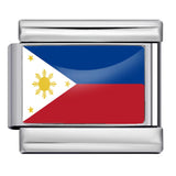 Hot Selling New World Flag Photo Dropper Series Titanium Steel DIY Italian Module Bracelet Accessories Wholesale Hot Selling New World Flag Photo Dropper Series Titanium Steel DIY Italian Module Bracelet Accessories Wholesale