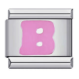 New Titanium Steel Pink English Letter DIY Italian Module Bracelet Italian Charm Bracelet New Titanium Steel Pink English Letter DIY Italian Module Bracelet Italian Charm Bracelet