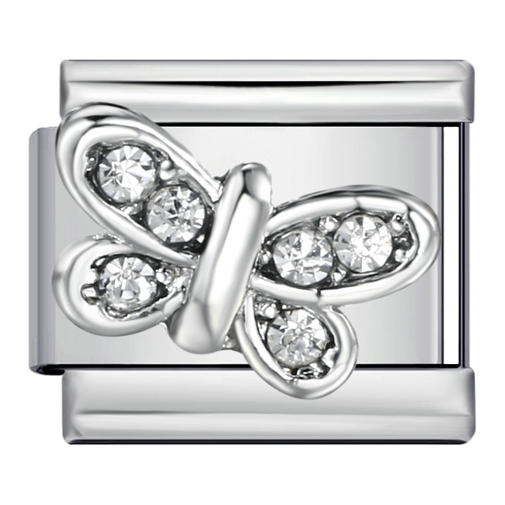 New Diamond Inlaid Titanium Steel Welding Drip Oil DIY Italian Module Bracelet Italian Charm Bracelet New Diamond Inlaid Titanium Steel Welding Drip Oil DIY Italian Module Bracelet Italian Charm Bracelet