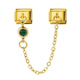 Cross Border Hot Selling 12th Birthday Stone Italian Module Bracelet Gold Hook Pendant DIY Elastic Stainless Steel Bracelet Cross Border Hot Selling 12th Birthday Stone Italian Module Bracelet Gold Hook Pendant DIY Elastic Stainless Steel Bracelet