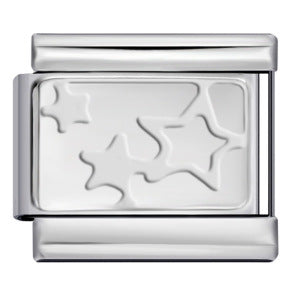 Convex Silver Stamping Pattern Italian Module Bracelet DIY Titanium Steel Bracelet Italian Charms Convex Silver Stamping Pattern Italian Module Bracelet DIY Titanium Steel Bracelet Italian Charms