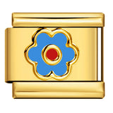 New Petal Stamping Series DIY Italian Module Bracelet Titanium Steel Gold Plated Drip Oil Splicing Strap Chain New Petal Stamping Series DIY Italian Module Bracelet Titanium Steel Gold Plated Drip Oil Splicing Strap Chain