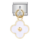 Single Silver Bottom Flower Pendant Italian Module Bracelet Stainless Steel Gold Plated Drip Oil DIY Hook Bracelet Single Silver Bottom Flower Pendant Italian Module Bracelet Stainless Steel Gold Plated Drip Oil DIY Hook Bracelet