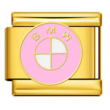 Italian Module Bracelet Automotive Logo Series Titanium Steel Welding Drip Oil DIY Elastic Splicing Table Italian Module Bracelet Automotive Logo Series Titanium Steel Welding Drip Oil DIY Elastic Splicing Table