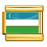 Gold Base World Flag Photo Resin Italian Charm Bracelet DIY Stainless Steel Stretch Watch Band Wristband Gold Base World Flag Photo Resin Italian Charm Bracelet DIY Stainless Steel Stretch Watch Band Wristband