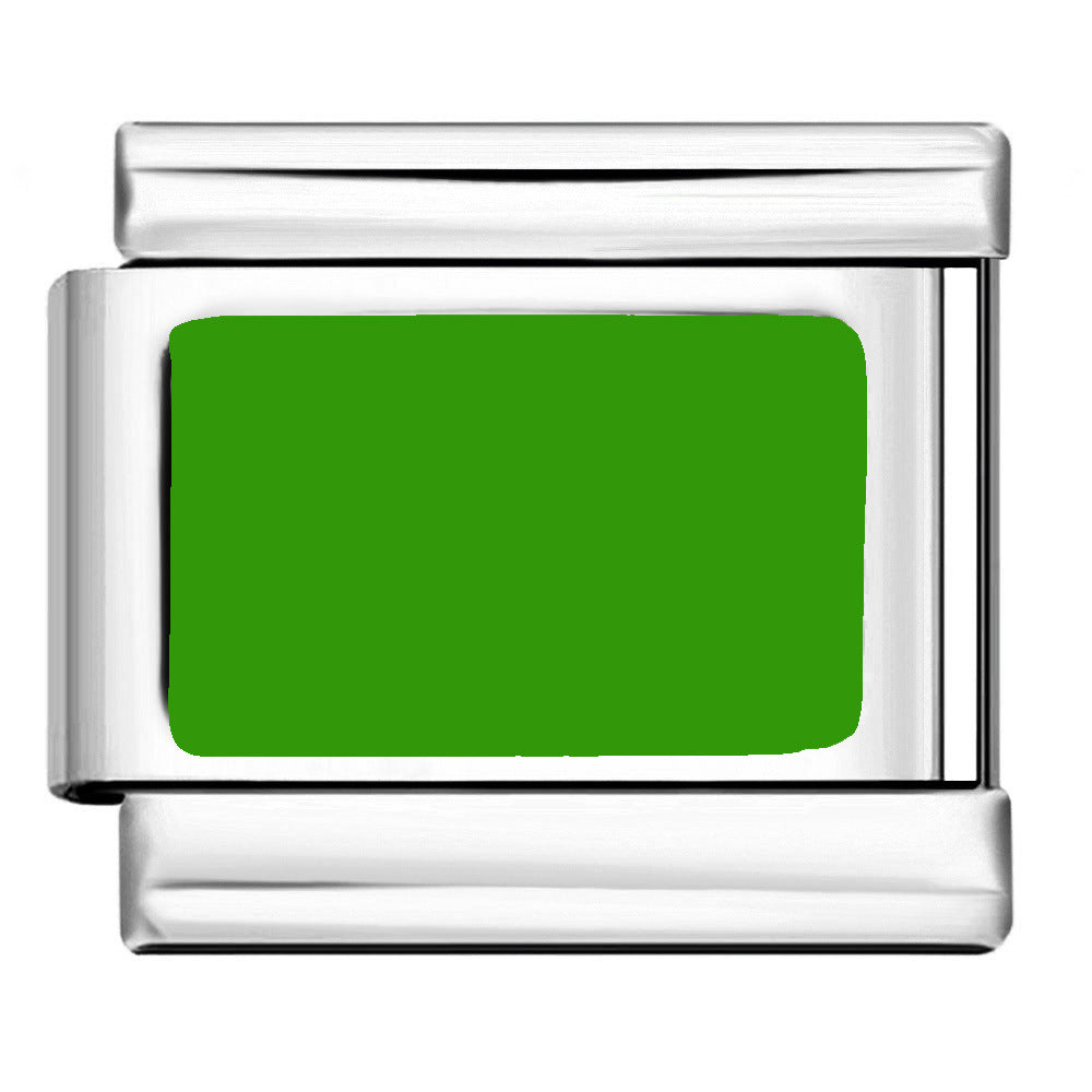 Color Stamping Series DIY Italian Module Bracelet Titanium Steel Gold Plated Drip Oil Elastic Splicing Bracelet Accessories Color Stamping Series DIY Italian Module Bracelet Titanium Steel Gold Plated Drip Oil Elastic Splicing Bracelet Accessories