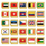 Gold Base World Flag Photo Resin Italian Charm Bracelet DIY Stainless Steel Stretch Watch Band Wristband Gold Base World Flag Photo Resin Italian Charm Bracelet DIY Stainless Steel Stretch Watch Band Wristband