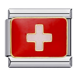 Flag, National Flag, Italian Module, Bracelet, Stainless Steel, Gold-plated, Oil Dripping, Welding Pattern, DIY Bracelet Wholesale Flag, National Flag, Italian Module, Bracelet, Stainless Steel, Gold-plated, Oil Dripping, Welding Pattern, DIY Bracelet Wholesale